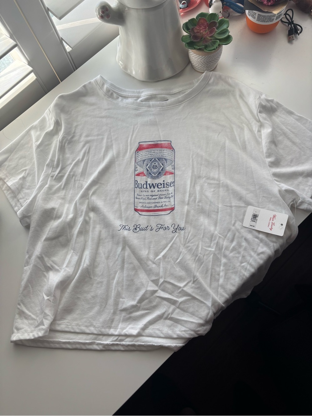 NWT Lucky Brand Budweiser Collab Tee Large
